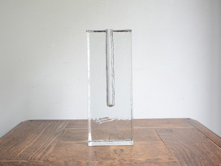 ヴィンテージ ガラス フラワーベース (H19cm)