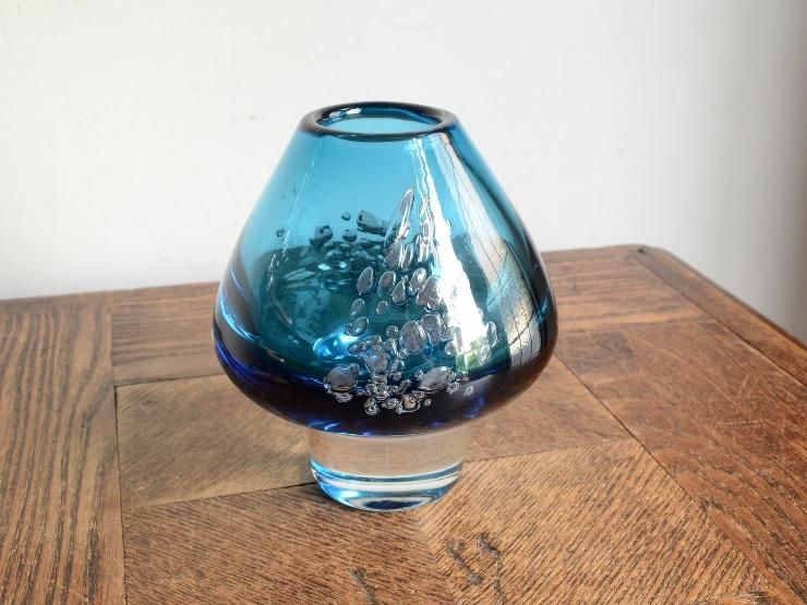 ヴィンテージ ガラス フラワーベース (H13cm)｜アンティーク雑貨