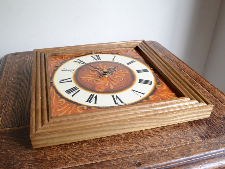 アンティーク 家具 雑貨 ヴィンテージ タイル 木製 ウォールクロック（壁掛け時計）