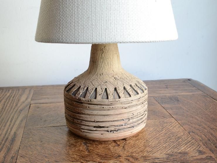 ヴィンテージ 陶器 テーブルランプ (H25cm)｜アンティーク照明