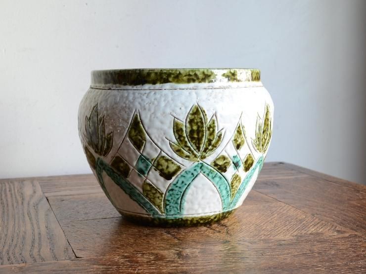 ヨーロッパヴィンテージ　鉢カバー 鉢カバー テラニアス ローバルーン アンティーク 8号鉢用