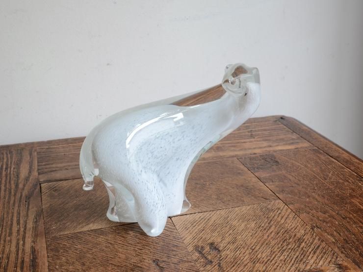 h297☆美品☆シロクマ☆アンティーク☆置物☆値下げしました☆☆☆ T-LABO polepole ぽれぽれ 木製 置物 親子シリーズ わんぱく