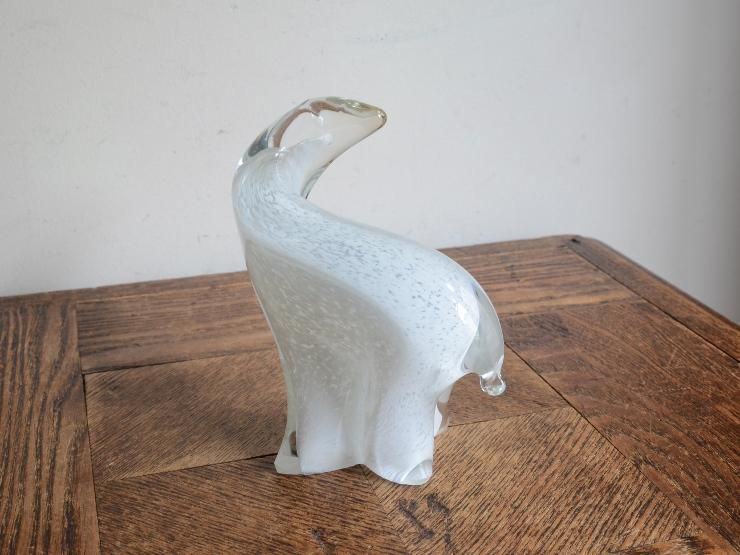 h297☆美品☆シロクマ☆アンティーク☆置物☆値下げしました☆☆☆ シロクマモチーフ 陶器オブジェ（H18×W37）｜アンティーク雑貨