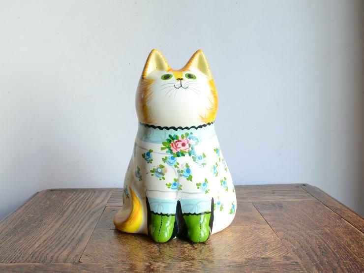 か*か様 １９３０年フランスアンティーク猫モチーフ　猫オブジェ　アスティエ　猫 ヴィンテージ 猫モチーフ陶器オブジェ｜アンティーク雑貨