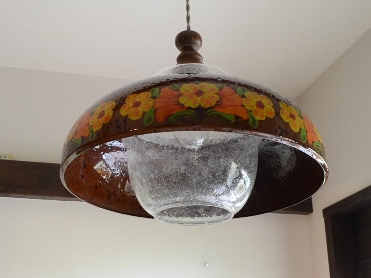 ヴィンテージ デザイン ホーロー＆ガラス ペンダントランプ