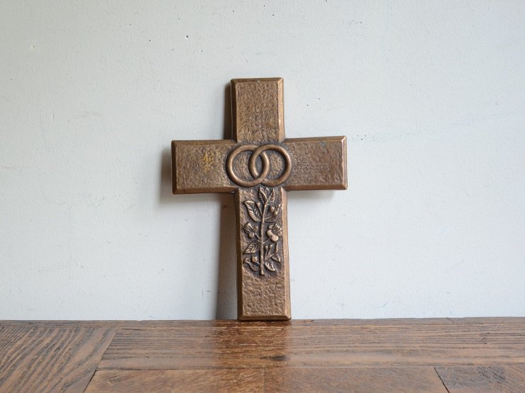 真鍮クロス（十字架）ウォールデコレーション（H15.5cm）