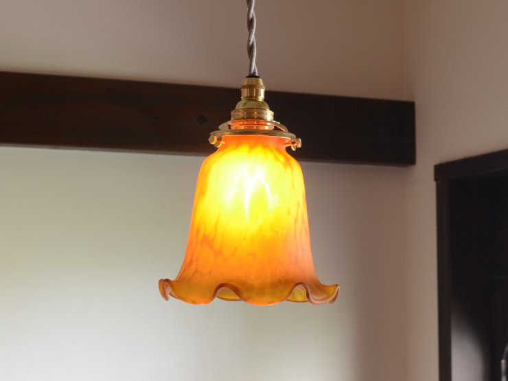 ヴィンテージ フリルガラス ペンダントランプ｜アンティーク照明・ランプ｜CHELSEA antique＆decoration（チェルシー）