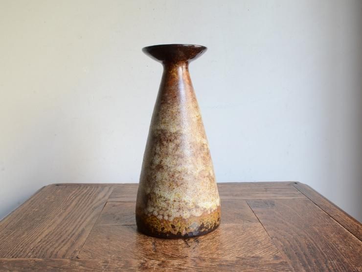 ヴィンテージ 陶器フラワーベース（H19cm）｜アンティーク雑貨