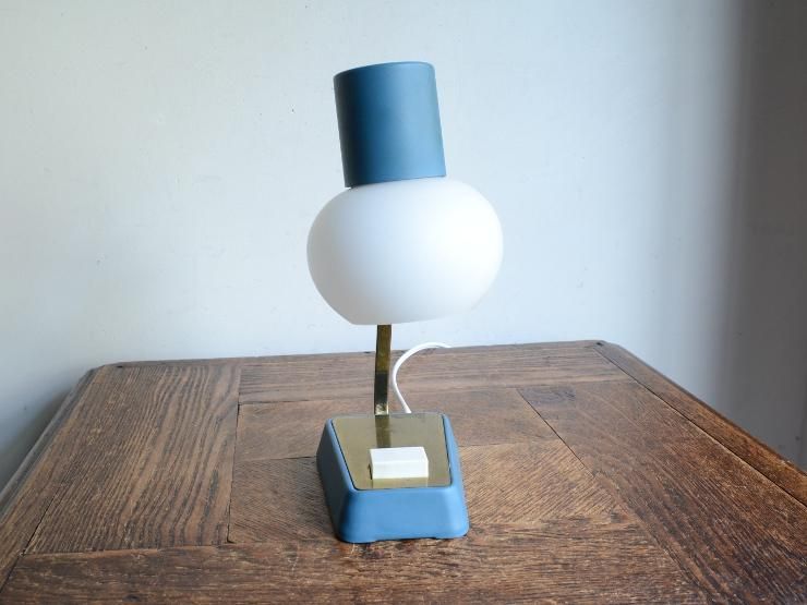 ヴィンテージ デザインガラス デスクライト（H22cm）｜アンティーク