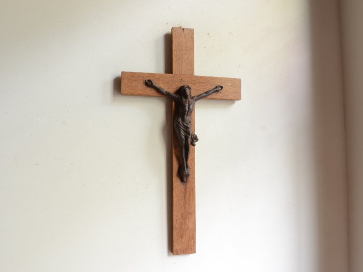 [new] 木製クロス（十字架） ウォールデコレーション（H50cm）