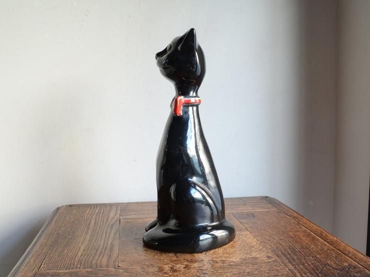 黒猫モチーフ ヴィンテージ陶器オブジェ|アンティーク雑貨 黒猫モチーフ ヴィンテージ陶器オブジェ|アンティーク雑貨