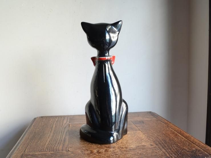 古董品 黒猫モチーフ ヴィンテージ陶器オブジェ｜アンティーク雑貨