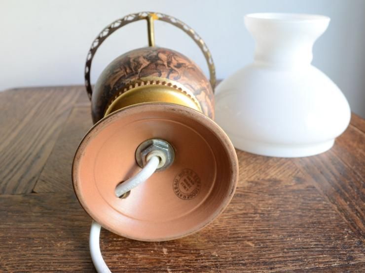 オイルランプ　鳥形　銅製　金属工芸　珍品　アンティーク ペルシャ オイルランプ 吊り下げ 鳥 バード型 アンティーク風