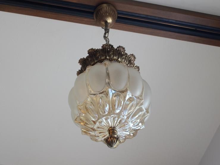 ヴィンテージ デザインガラス ペンダントランプ｜アンティーク照明