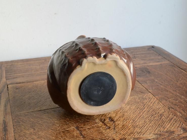 ヴィンテージ フクロウモチーフ 陶器オブジェ（貯金箱