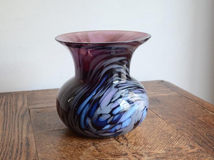 ヴィンテージ ガラス フラワーベース（H12.5cm）｜アンティーク