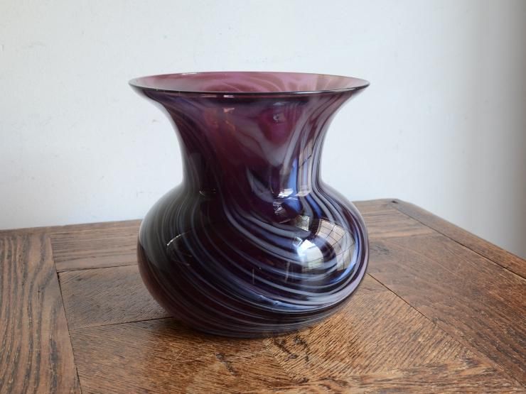 ビンテージ 花瓶 ガラス フラワーベース Vintage Blue Glass Jug Flower Vase (L size)/ビンテージ