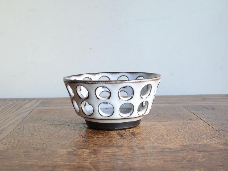 ヴィンテージ 陶器キャンドルホルダー（H4.5cm）｜アンティーク