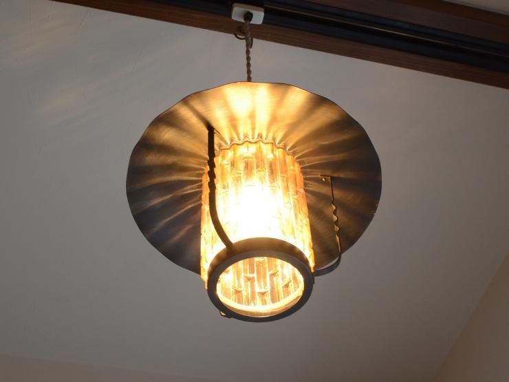 ランタン型 ガラスシェード アイアンペンダントランプ