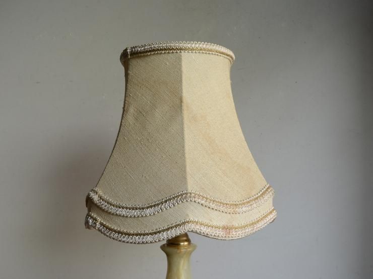 ヴィンテージ シェード付 マーブルテーブルランプ（H36cm