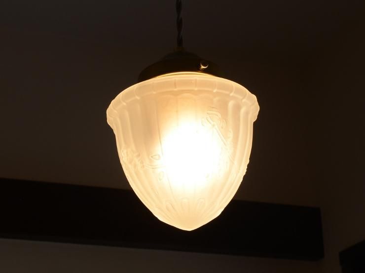 ガラスランプシェード　 アンティーク アメリカ アンティーク ガラスシェード ペンダントランプ | キヤ