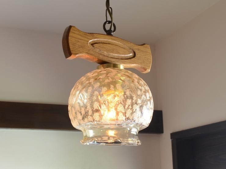 ヴィンテージ デザインガラス ペンダントランプ｜アンティーク照明