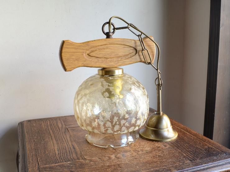 ヴィンテージ デザインガラス ペンダントランプ｜アンティーク照明