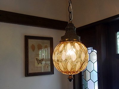 アンバーガラスシェード ペンダントランプ｜アンティーク照明・ランプ｜CHELSEA antique＆decoration（チェルシー）