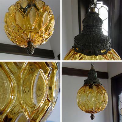 アンバーガラスシェード ペンダントランプ｜アンティーク照明・ランプ｜CHELSEA antique＆decoration（チェルシー）