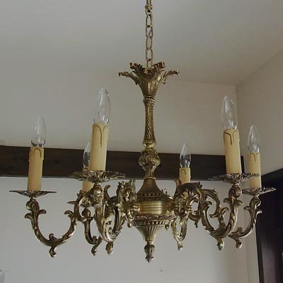 ヴィンテージ 真鍮 6灯シャンデリア｜アンティーク照明・ランプ｜CHELSEA antique＆decoration（チェルシー）