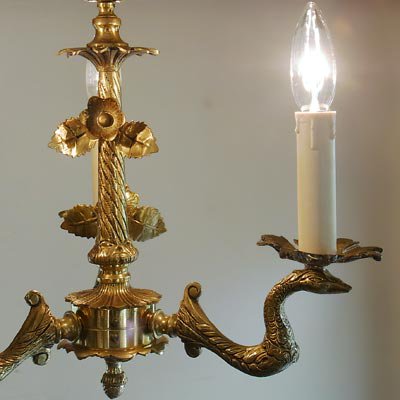 ヴィンテージ 真鍮 3灯シャンデリア｜アンティーク照明・ランプ｜CHELSEA antique＆decoration（チェルシー）