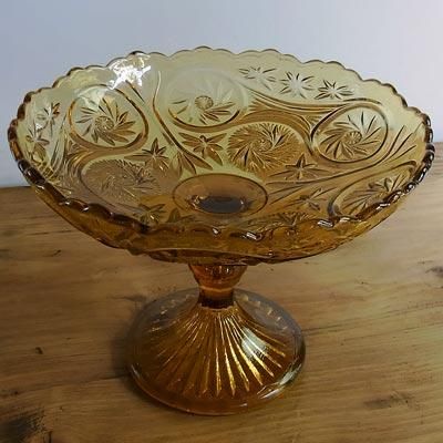 アンバーガラス コンポート｜アンティーク雑貨｜CHELSEA