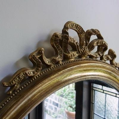 アンティーク家具・ヴィンテージ家具｜ゴールド オーバル壁掛けミラー