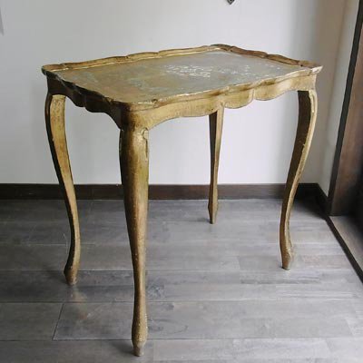 ITALY ゴールド木製猫足サイドテーブル｜アンティーク家具・ヴィンテージ家具｜CHELSEA antique＆decoration（チェルシー）