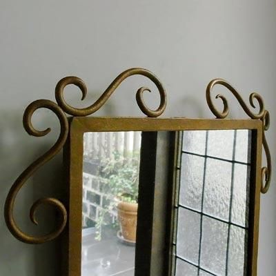 ヴィンテージ アイアンフレーム 壁掛けミラー｜アンティーク家具