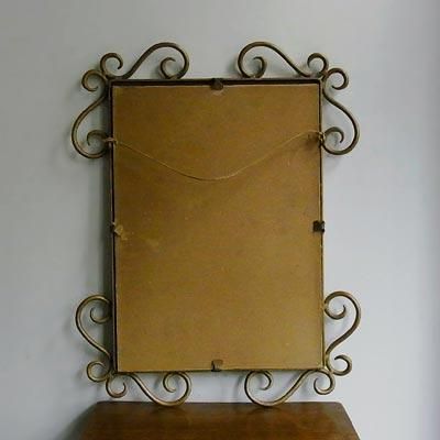 ヴィンテージ アイアンフレーム 壁掛けミラー｜アンティーク家具