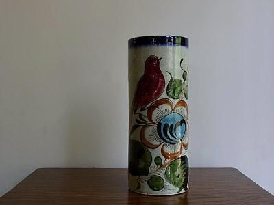 鳥＆フラワー柄 陶器フラワーベース｜アンティーク雑貨｜CHELSEA