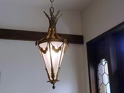 1910～20年 ランタン風 真鍮ペンダントランプ｜アンティーク照明