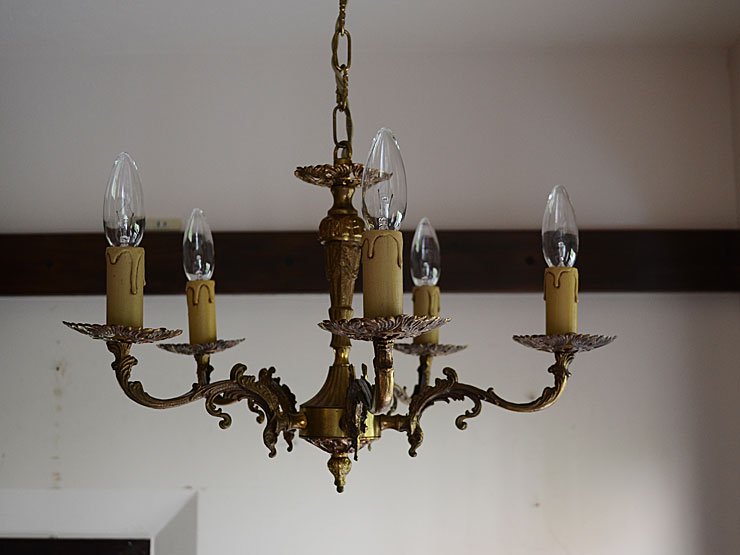 ヴィンテージ 真鍮 5灯シャンデリア｜アンティーク照明・ランプ｜CHELSEA antique＆decoration（チェルシー）