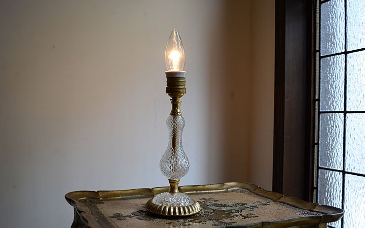 ヴィンテージ カッティングガラス スタンドランプ B｜アンティーク照明・ランプ｜CHELSEA antique＆decoration（チェルシー）