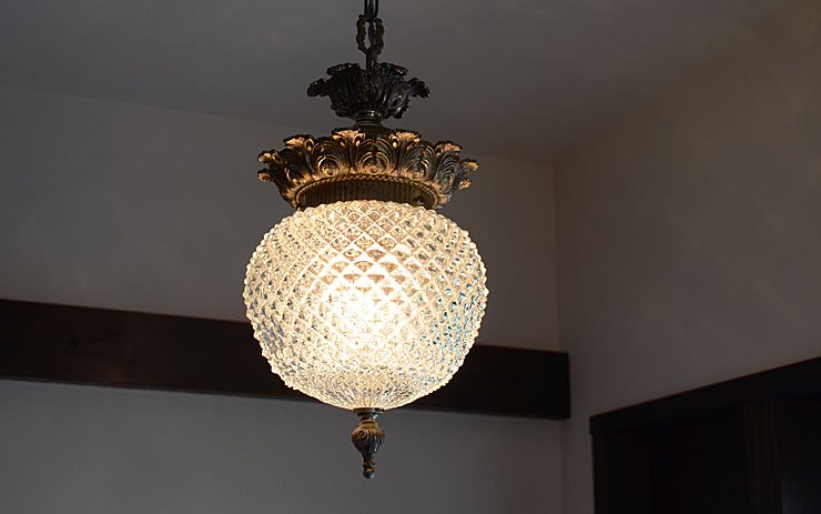 パイナップルカット ガラスペンダントランプ｜アンティーク照明・ランプ｜CHELSEA antique＆decoration（チェルシー）