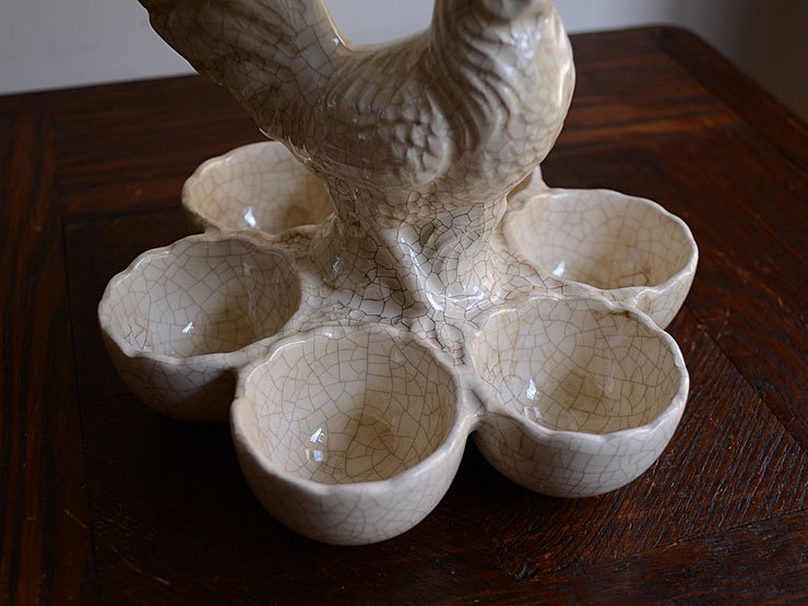 美品】アート エッグ型 陶器 自然釉 置物 インテリア 欧州 工芸品 美術