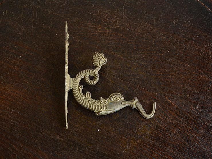 ヴィンテージ 魚モチーフ 真鍮フックA｜アンティーク雑貨