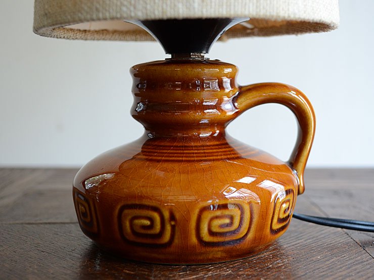 ドイツ ヴィンテージ 取手付き陶器テーブルランプ｜アンティーク照明・ランプ｜CHELSEA antique＆decoration（チェルシー）