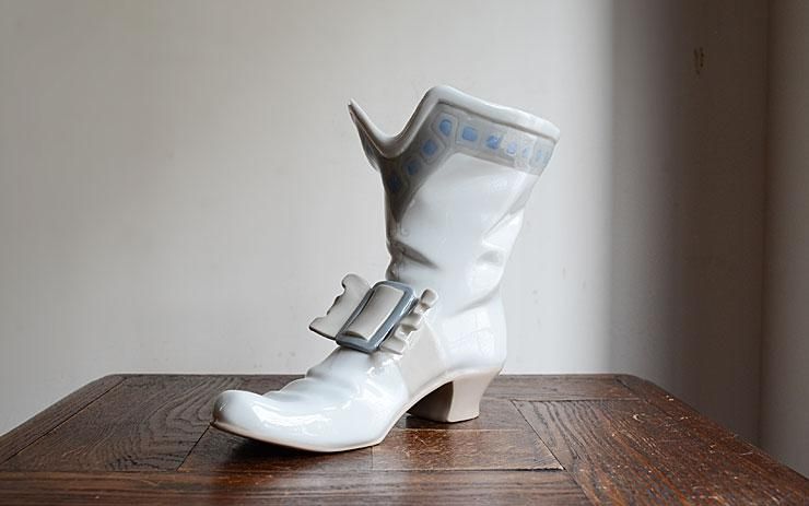 ブーツデザインフラワーベースビンテージ