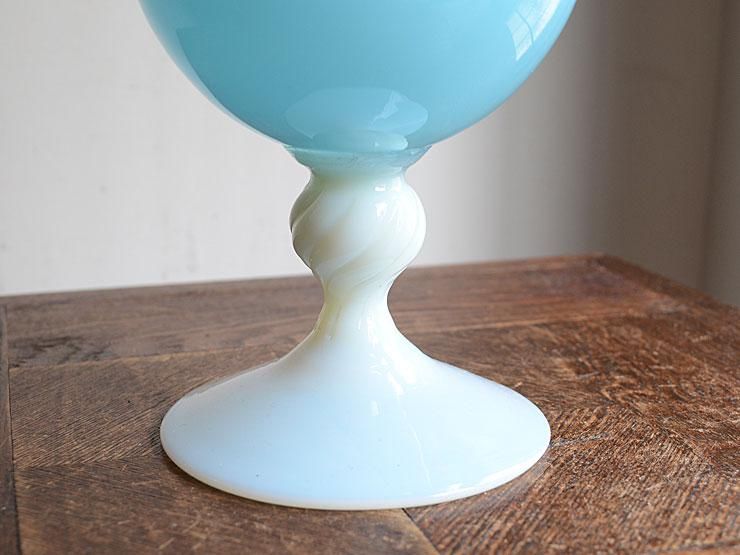 ITALY オパリンガラス フラワーベース（H34.5cm）｜アンティーク