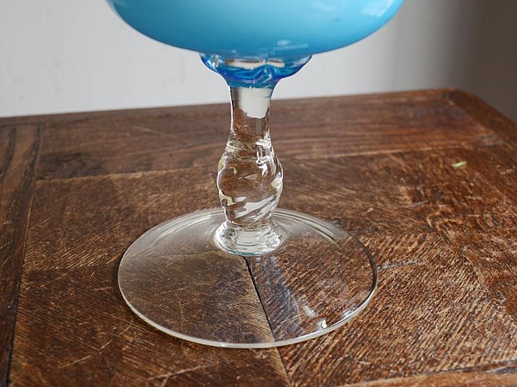 ITALY オパリンガラス フラワーベース（H26.5cm）｜アンティーク
