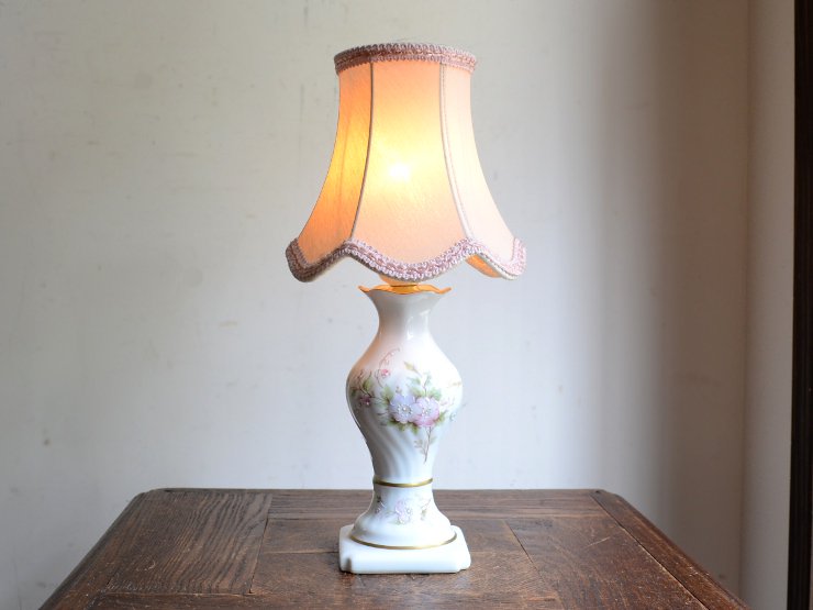 フランス Limoges 陶器テーブルランプ（H34cm）｜アンティーク照明