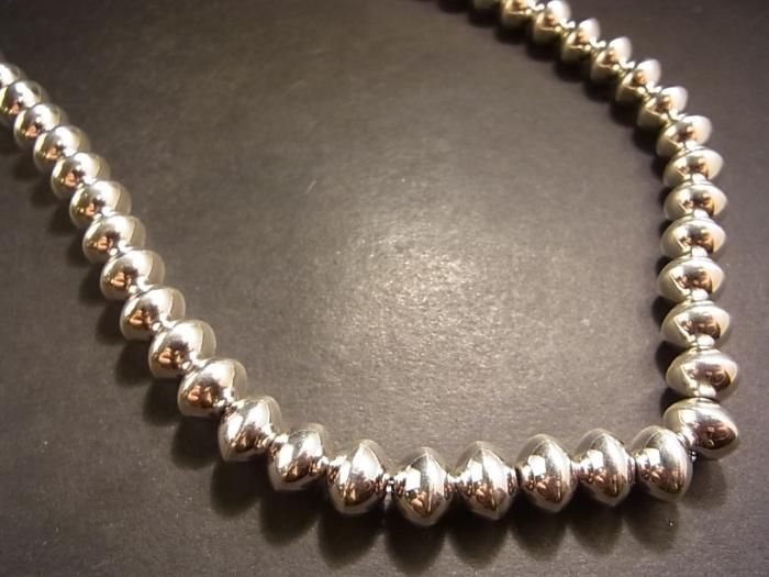 インディアンジュエリー Silver Beads Necklace ナバホパール