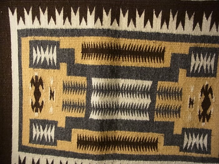 ナバホ族伝統工芸NAVAJO Rug・ナバホラグ・チェロ（羊毛の織物）【Two Grey Hills/トゥーグレイヒルズ】Stormデザイン　 18J80　 - Little Cloud - リトルクラウド 渋谷区恵比寿・代官山のインディアンジュエリー専門店